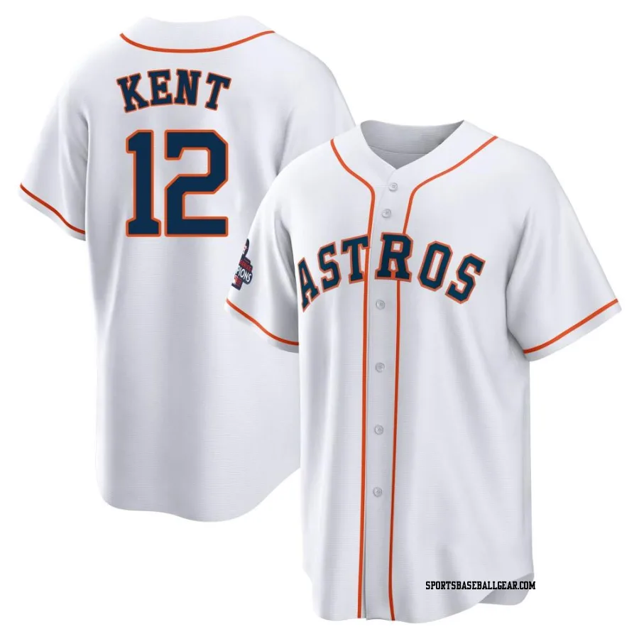 Jeff Kent Men's Houston Astros White Replica 2022 World Series Champions Home Jersey