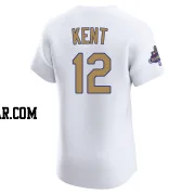 Jeff Kent Men's Los Angeles Dodgers Gold Elite White 2025 Collection Jersey