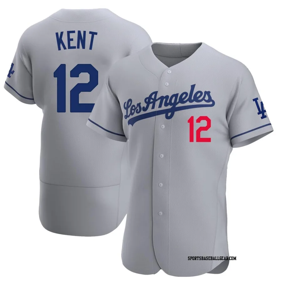 Jeff Kent Men's Los Angeles Dodgers Gray Authentic Away Jersey