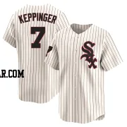 Jeff Keppinger Men's Chicago White Sox Cream Limited Throwback Cooperstown Jersey