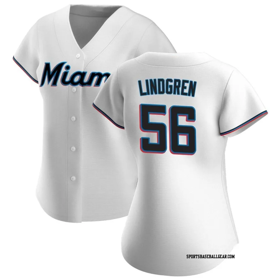 Jeff Lindgren Women's Miami Marlins White Authentic Home Jersey
