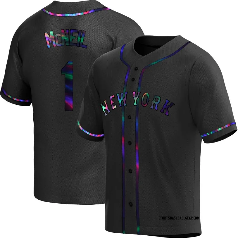 Jeff McNeil Men's New York Mets Black Holographic Replica Alternate Jersey