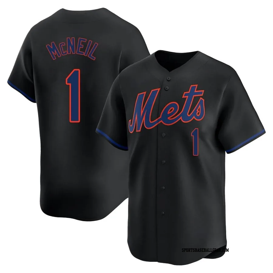 Jeff McNeil Men's New York Mets Black Limited Alternate Jersey