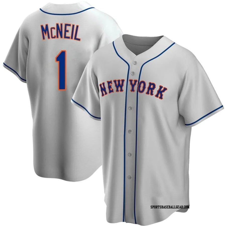Jeff McNeil Youth New York Mets Gray Replica Road Jersey