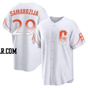 Jeff Samardzija Youth San Francisco Giants White Replica 2021 City Connect Jersey