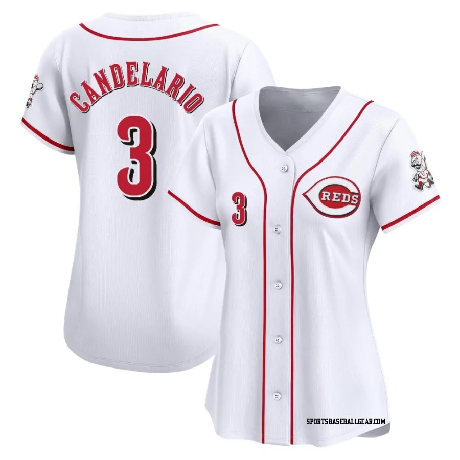 Jeimer Candelario Women's Cincinnati Reds White Limited Home Jersey