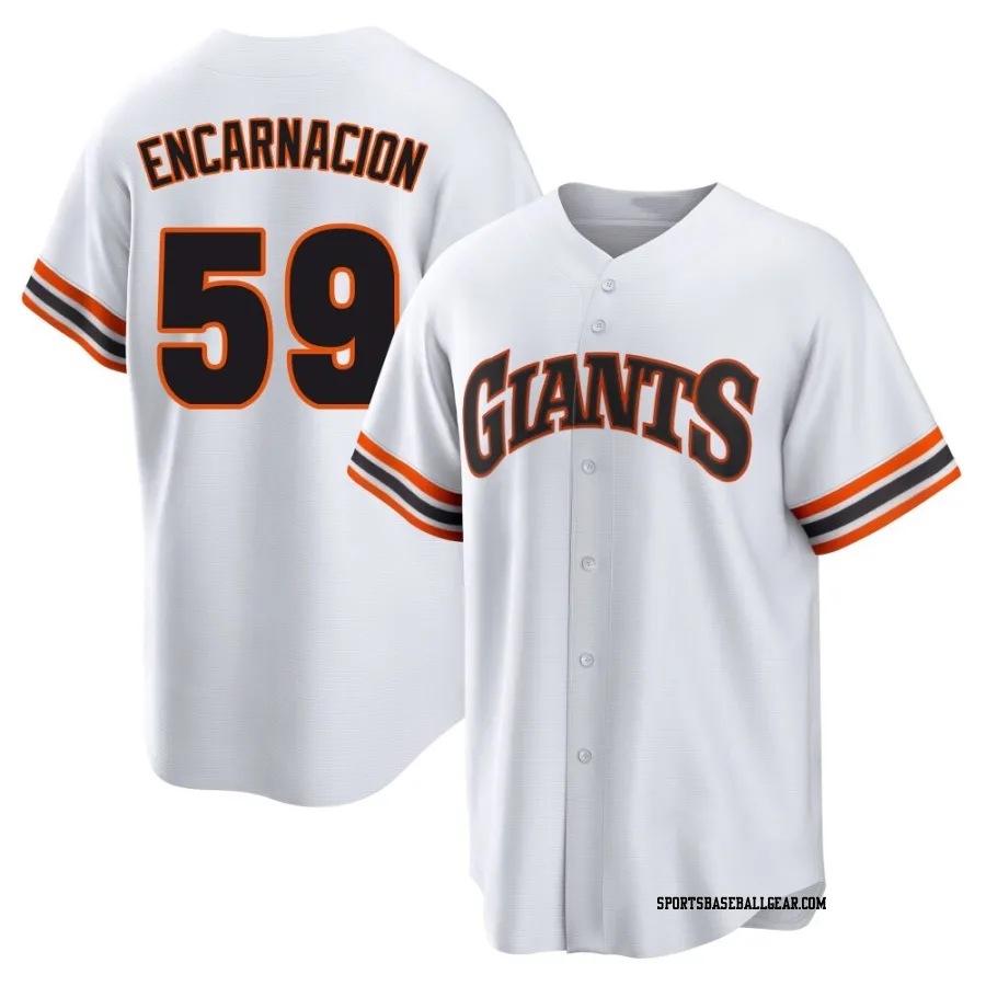 Jerar Encarnacion Men's San Francisco Giants White Limited Throwback Cooperstown Collection Jersey