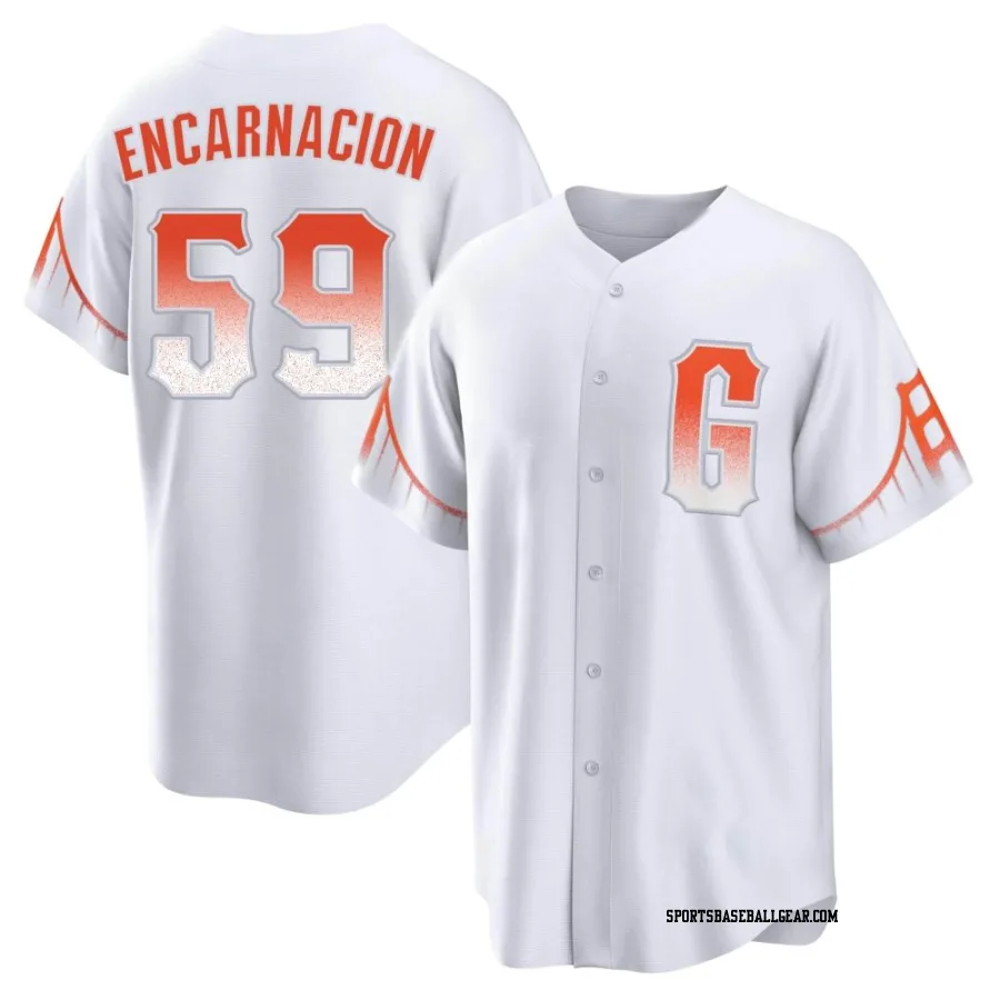Jerar Encarnacion Youth San Francisco Giants White Replica 2021 City Connect Jersey