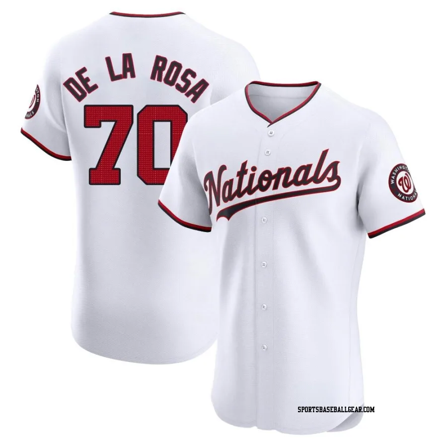 Jeremy De La Rosa Men's Washington Nationals White Elite Home Jersey