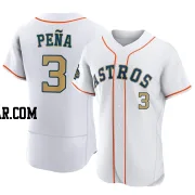 Jeremy Pena Men's Houston Astros Gold Authentic White 2023 Collection Jersey