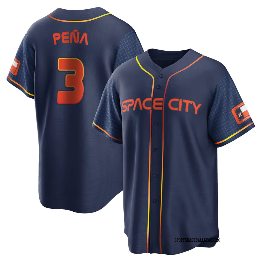 Jeremy Pena Youth Houston Astros Navy Replica 2022 City Connect Jersey