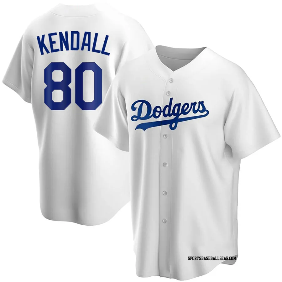 Jeren Kendall Youth Los Angeles Dodgers White Replica Home Jersey