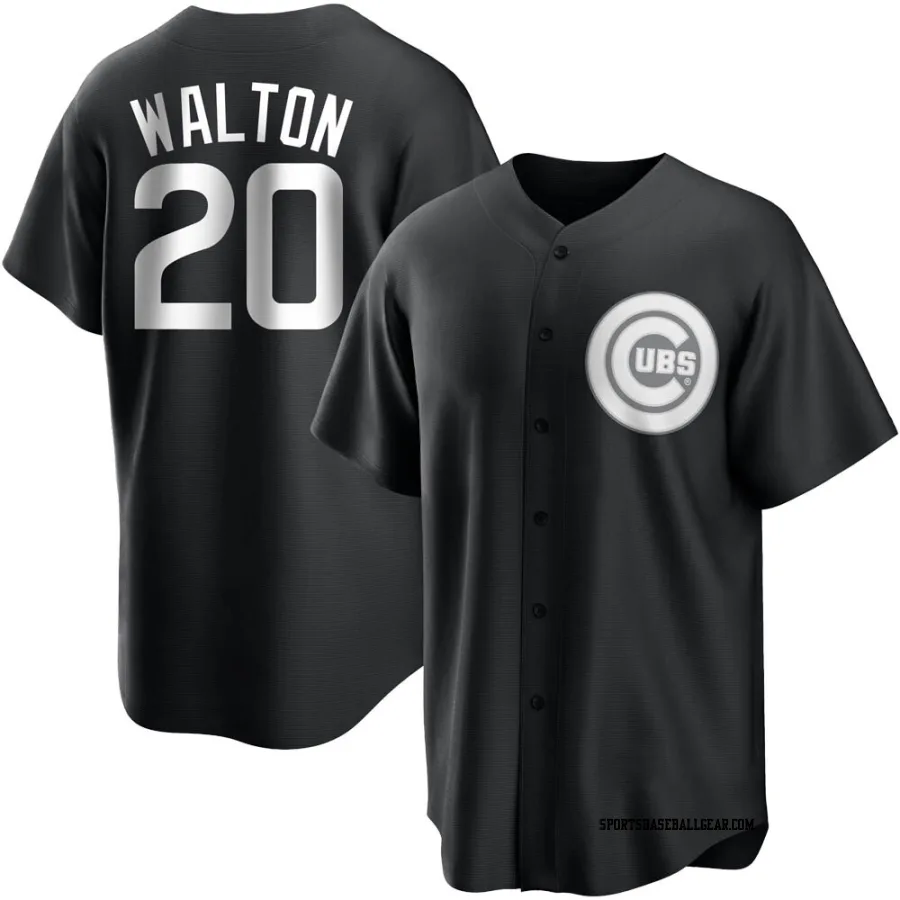 Jerome Walton Men's Chicago Cubs Black/White Replica Jersey