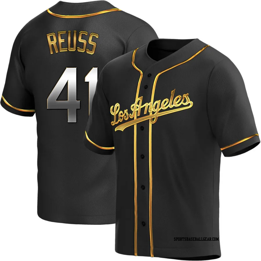 Jerry Reuss Men's Los Angeles Dodgers Black Golden Replica Alternate Jersey