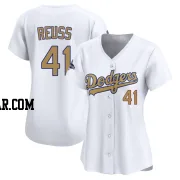 Jerry Reuss Women's Los Angeles Dodgers Gold Limited White 2025 Collection Jersey