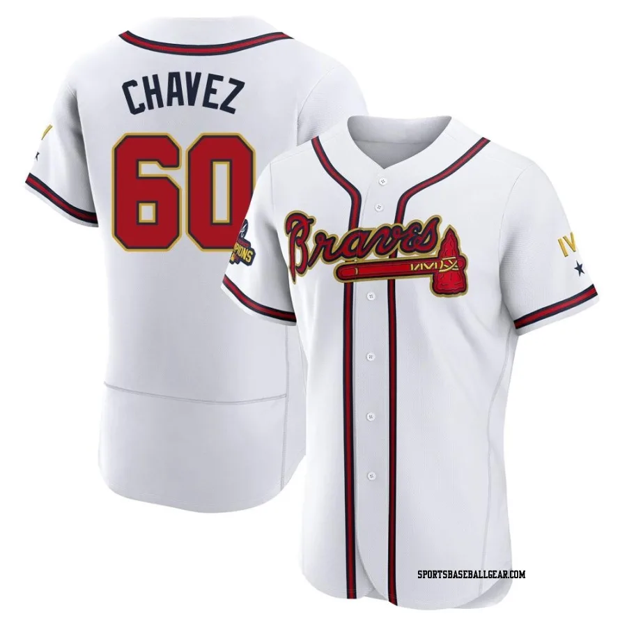 Jesse Chavez Men's Atlanta Braves Gold Authentic White 2022 Program Jersey