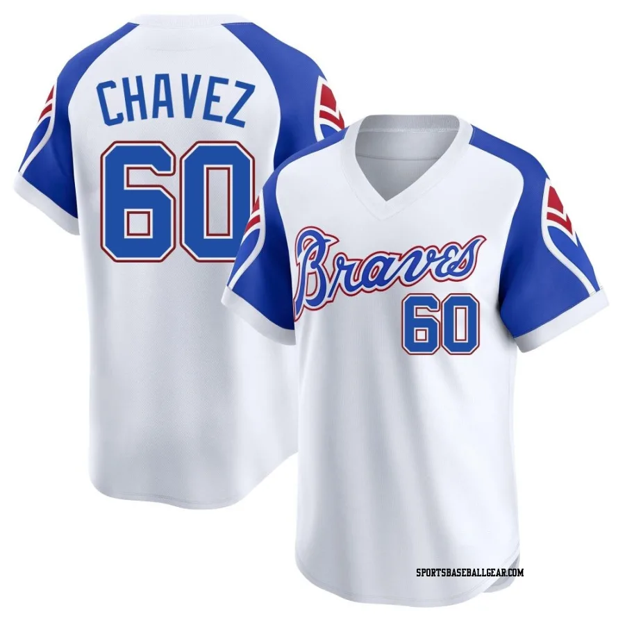 Jesse Chavez Men's Atlanta Braves White Limited Throwback Cooperstown Collection Jersey