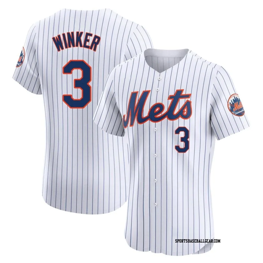 Jesse Winker Men's New York Mets White Elite Home Jersey