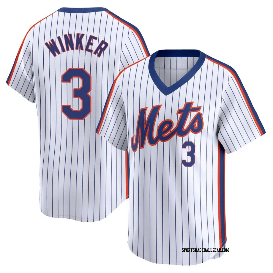 Jesse Winker Men's New York Mets White Limited Cooperstown Collection Jersey