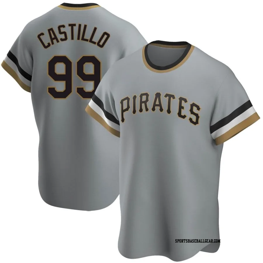 Jesus Castillo Men's Pittsburgh Pirates Gray Replica Road Cooperstown Collection Jersey