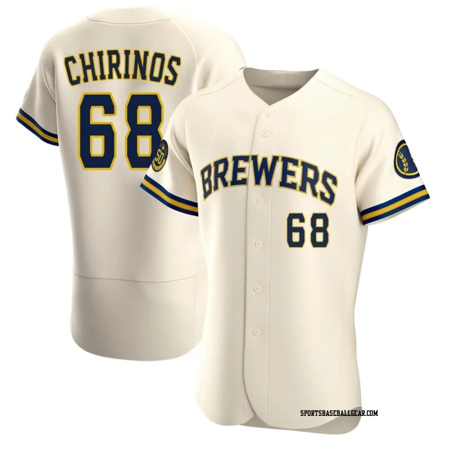 Jesus Chirinos Men's Milwaukee Brewers Cream Authentic Home Jersey