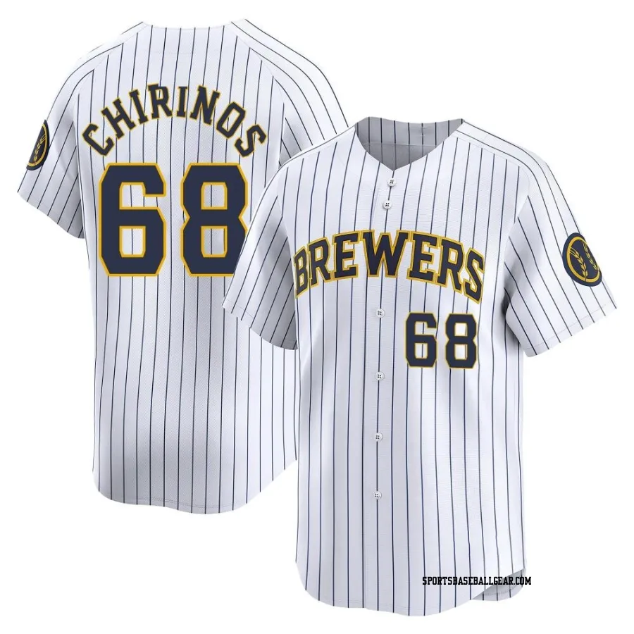 Jesus Chirinos Men's Milwaukee Brewers White Limited Alternate Jersey