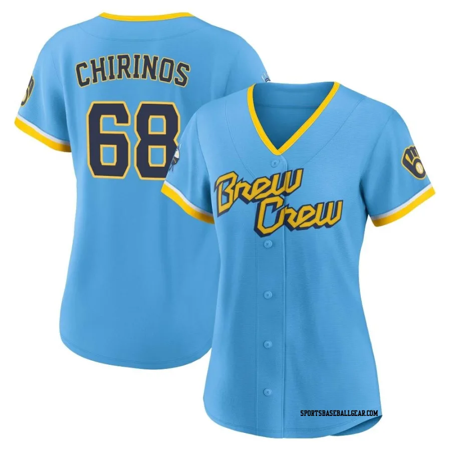 Jesus Chirinos Women's Milwaukee Brewers Blue Authentic Powder 2022 City Connect Jersey