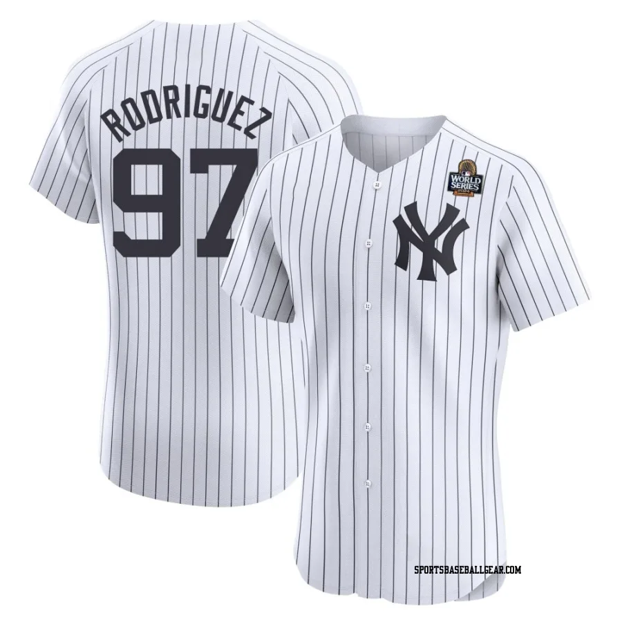 Jesus Rodriguez Men's New York Yankees White Elite Home 2024 World Series Jersey