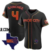 Jesus Sanchez Men's Houston Astros Black Authentic 2023 Space City Ready 2 Reign Flex Base Jersey