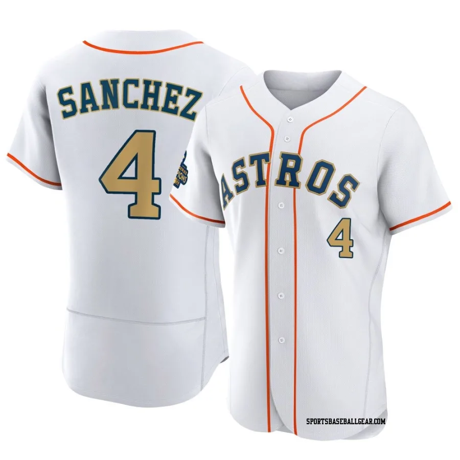 Jesus Sanchez Men's Houston Astros Gold Authentic White 2023 Collection Jersey