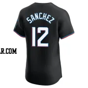 Jesus Sanchez Men's Miami Marlins Black Elite Alternate Vapor Premier Jersey