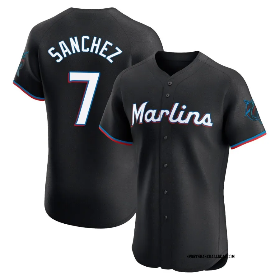 Jesus Sanchez Men's Miami Marlins Black Elite Alternate Vapor Premier Jersey