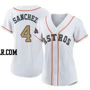 Jesus Sanchez Women's Houston Astros Gold Replica White 2023 Collection Jersey