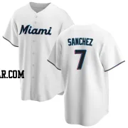 Jesus Sanchez Youth Miami Marlins White Replica Home Jersey