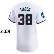 Jesus Tinoco Men's Miami Marlins White Elite Home Patch Jersey