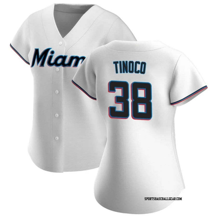 Jesus Tinoco Women's Miami Marlins White Replica Home Jersey