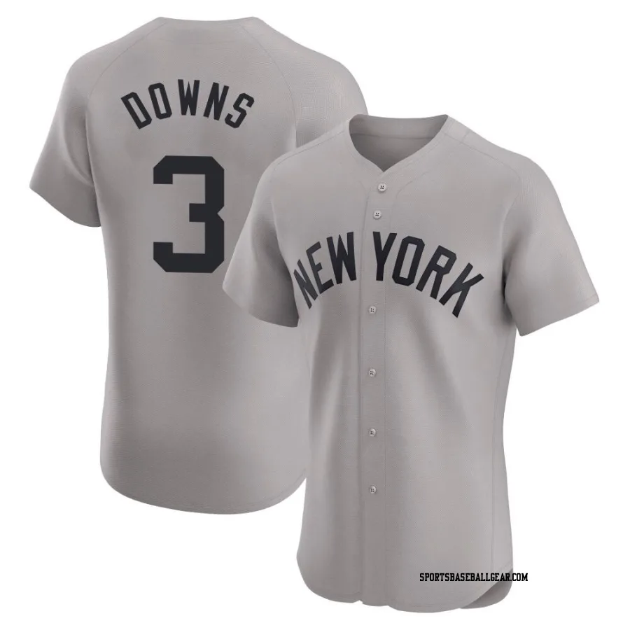 Jeter Downs Men's New York Yankees Gray Elite Road Jersey