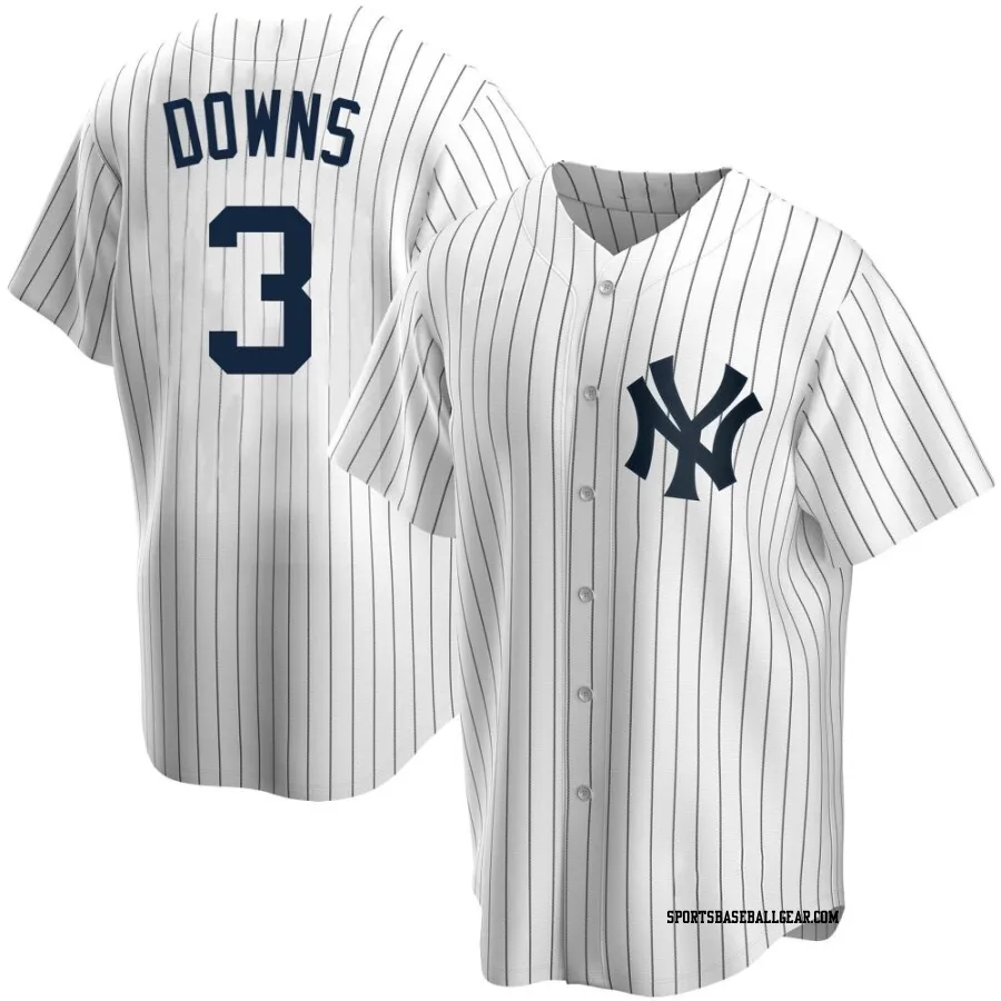 Jeter Downs Men's New York Yankees White Replica Home Jersey