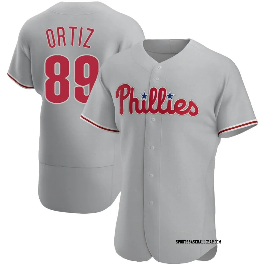 Jhailyn Ortiz Men's Philadelphia Phillies Gray Authentic Road Jersey