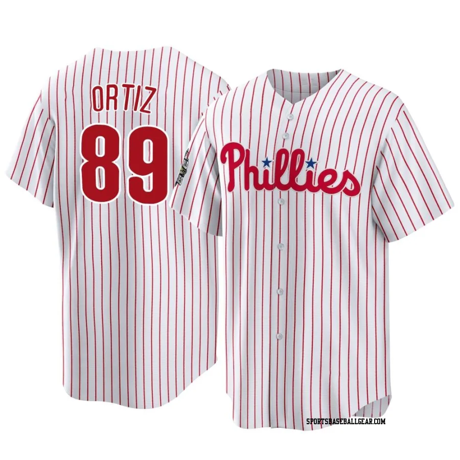 Jhailyn Ortiz Men's Philadelphia Phillies White Replica 2022 World Series Home Jersey