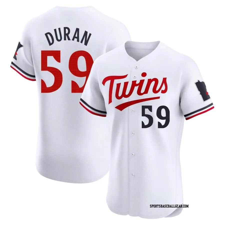 Jhoan Duran Men's Minnesota Twins White Elite Home Jersey