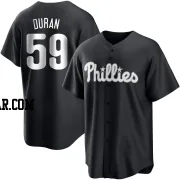 Jhoan Duran Men's Philadelphia Phillies Black/White Replica Jersey