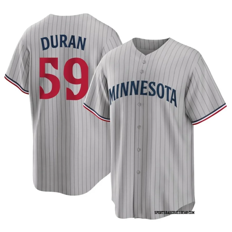 Jhoan Duran Youth Minnesota Twins Gray Replica Road Jersey