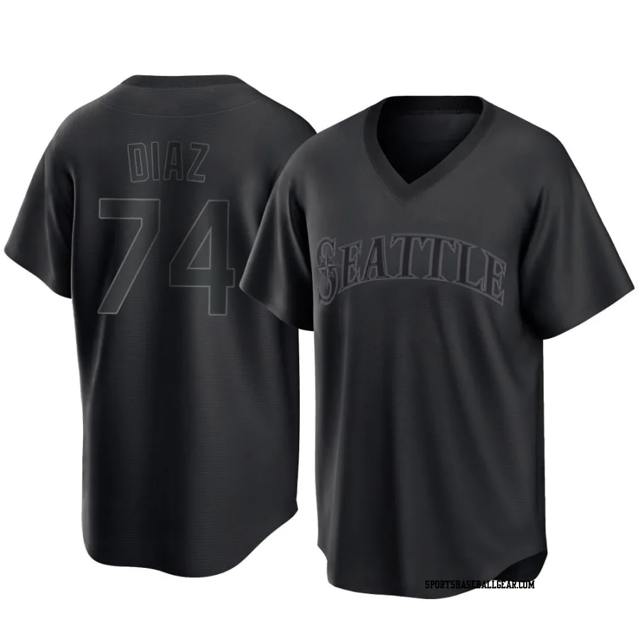Jhonathan Diaz Men's Seattle Mariners Black Replica Pitch Fashion Jersey