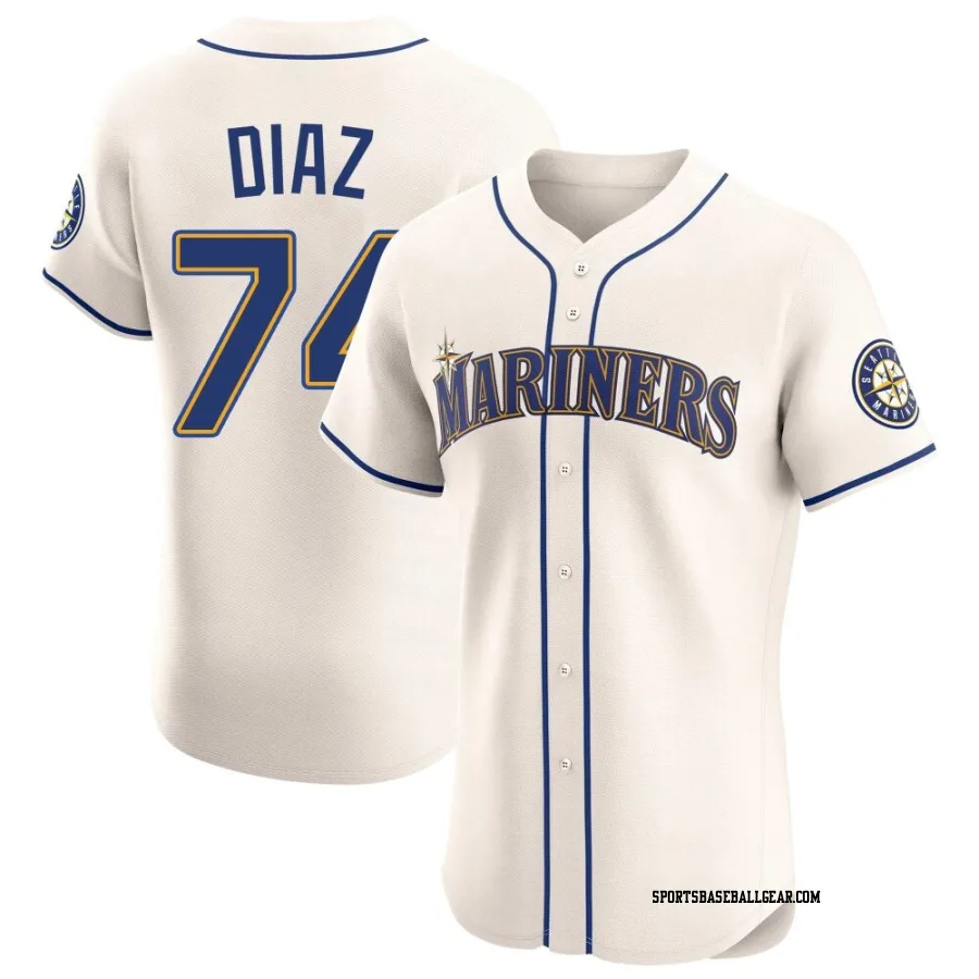 Jhonathan Diaz Men's Seattle Mariners Cream Elite Alternate Jersey