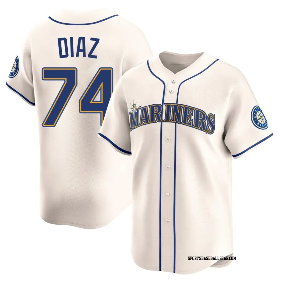 Jhonathan Diaz Men's Seattle Mariners Cream Limited Alternate Jersey