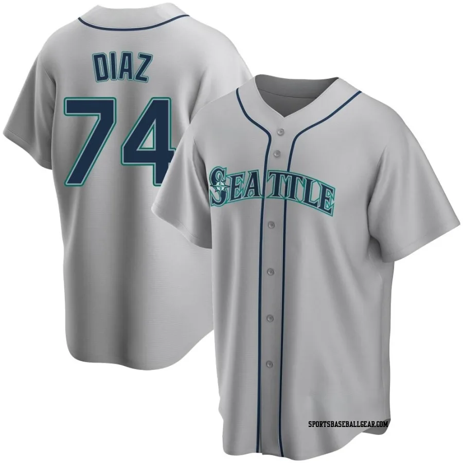 Jhonathan Diaz Men's Seattle Mariners Gray Replica Road Jersey