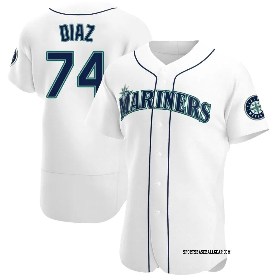 Jhonathan Diaz Men's Seattle Mariners White Authentic Home Jersey