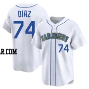 Jhonathan Diaz Men's Seattle Mariners White Limited Throwback Cooperstown Collection Jersey