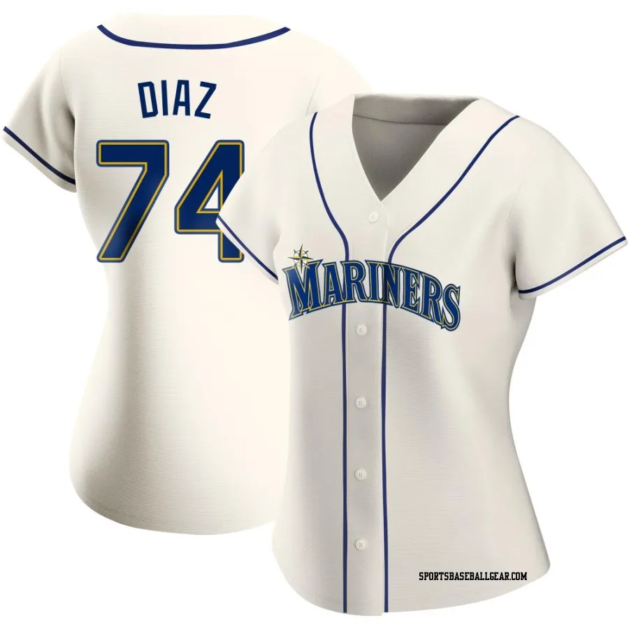 Jhonathan Diaz Women's Seattle Mariners Cream Replica Alternate Jersey